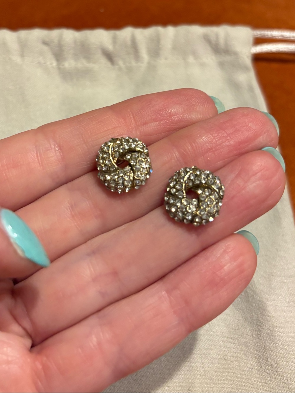 Crystal Cluster Gold-Tone Stud Earrings